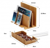 Yisen bamboo desktop storage organizer for phone &amp; tablet &amp;watch