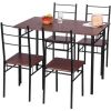 Harper&amp;amp;amp;amp;Bright Designs 5-piece Wood and Metal Dining Set Table and 4 Chairs, Multiple Finishes