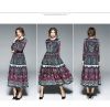 Hot selling autumn winter bursting women's clothing long sleeved hundred fold printed old dress dress