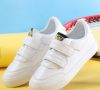 2017 Latest design fashion children casual shoes Wholesale high quality white PU leathe kids shoes