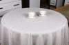Round bleached linen t...