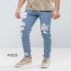 European style low price casual straight skinny d jeans stretch cotton boyfriend denim jeans pent scratch men destroyed jeans