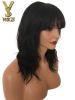 YSwigs Short Wavy Glueless Lace Front Human Hair Wigs With Bangs