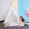 Children play indian teepee tent100%cotton canvas wooden play house ki