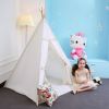 Children play indian teepee tent100%cotton canvas wooden play house ki