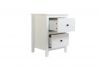 White Side End Table Nightstand With 2 Drawers