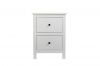 White Side End Table Nightstand With 2 Drawers