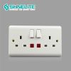 British Standard plastic brushed plate wall socket with 2 USB port OEM