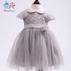 Amigo7seven Wholesale Bowknot Baby Girl's Dress Summer Sleeveless Yarn Flower Children princess Dress 6-24m