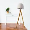 wooden tripod floor lamp