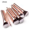 New rose golden 10pcs private label makeup brush set