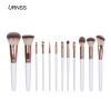 2018 new arrivals custom logo wholesale white makeup brush set 12pcs