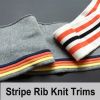 Cotton stripes rib knit collar and cuffs for jackets 