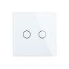 Toughened Glass 2gangs 1way Wall Light Touch Switch SW-T02-01-EUW