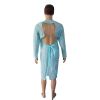 disposable water proof blue CPE gown with thumb loop