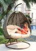 Double Seat 15cm Thickness Cushion Wicker Hanging Swing Chair Indoor Hanging Chair