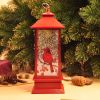 Led light liquid swirling glitter plastic decoration christmas lantern