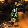 Bottle stopper laser engraving snowflake green Christmas tree /acrylic tree inside water globe light led wine stopper