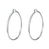 Best Selling Sterling Silver White Gold Plated 'Lock-It' CZ large Hoop earrings