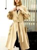 moozoi Solid long style trench coat