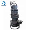 Submersible slurry pump with agitator