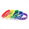 Free artwork popular colorful debossed wristband ink-filled fashion silicone bracelet