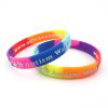 Hot selling promotional  Embossed Wristband silicone ring colorful silicone logo print wristband sport bracelet