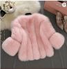 faux artificial fake fur coat white pink women faux fox/rabbit fur coat