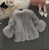 faux artificial fake fur coat white pink women faux fox/rabbit fur coat