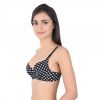 Dotted Pushup Bra Black