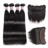 Lolly Brazilian Straight Wave Hair 4 Bundles With Ear To Ear Lace Frontal Closure