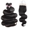 Lolly Body Wave Human Hair 3 Bundles Extensions with 4*4 Lace Closure