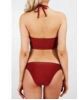 Women Summer Lace Vest Push-Up Padded Bra Beach Bikini Set Wine Red Lo