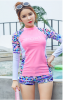 Sport Swimwear Rash Guards Beach Women Long Sleeve Print Sun Protection Clothing Suit Swimming Shirts Surfing T-shirt Tops