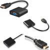 HDMI to VGA converter adapter + 3.5 mm audio jack full HD 1080P black N3