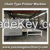 Chain feeder printer machine