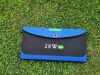 Solar Sun Charger 28W Portable Folding Phone Charger with Solar Panel Outdoor 5V Dual USB Charging Solar Powered Blue Blanket