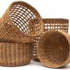 WOVEN RATTAN STORAGE BASKET / MULTIFUNCTIONAL ORGANIZER / HOME DECOR FOR FLOWERS, CLOTHING, AND ACCESSORIES