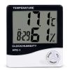 LCD display digital temperature humidity meter, temperature hygrometer with clock HTC-1