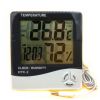 Digital Thermometer/Hygrometer Tester Electronic Clock HTC-2 Temperature Humidity Meter for Indoor Outdoor Household