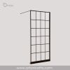 Custom Made Frame Grid Style Black Shower Screen