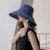 New Fashion Female Big Along Bucket Hat Black