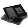 Black Long wallet for men leather wallet business gift box set with key holder