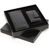 Black Long wallet for men leather wallet business gift box set with key holder