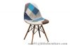 soft cushion plastic chair with wooden legs