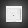 3 pin wall socket with  1 Way Switch