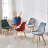 high quality living room furniture lounge PP PU cushion beech wood dining Tulip chairs