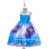 Fashion Satin Print Kids Party Dress Baby Christmas Frock Girl Garments SD035A