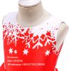 High Quality Kids Carnival Costume Girls Satin Santa Claus Print Pattern Christmas Party Dress SD036