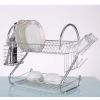 hot sale s shape two tier chrome dish rack dish drainer